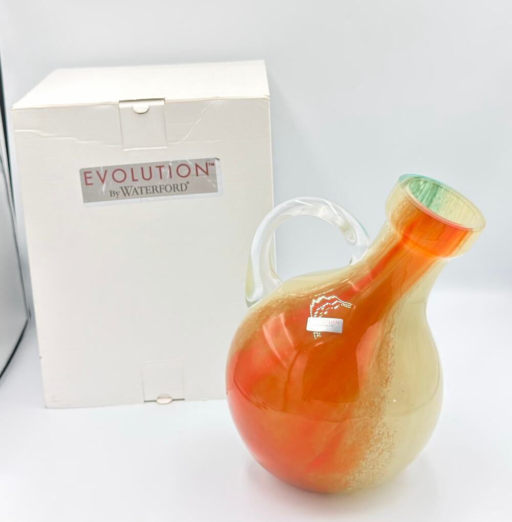 Waterford Evolution Crystal 'Armada' Jug Vase Rare Art Glass New Old Stock